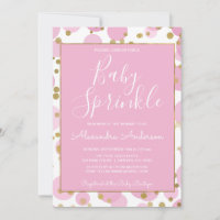Pink and Gold Foil Confetti Girl's Baby Sprinkle