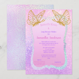Invitation Pink and Gold Girl Long Distance Baby shower Baby
