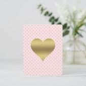 Invitation Pink And Gold Heart Polka Dot Douche (Debout devant)