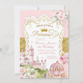 Invitation Pink and Gold Kingdom Four-ever a Princess (Devant)