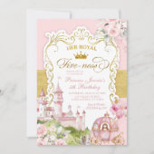 Invitation Pink and Gold Kingdom Royal Fively 5e anniversaire (Devant)