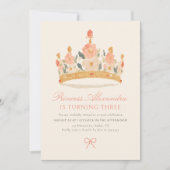 Invitation Pink and Gold Princess Crown Fairytale (Devant)