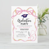 Invitation Pink and Gold RN Moderne Infirmière Graduation (Debout devant)