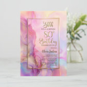 Invitation Pink and Gold Surprise 80th Birthday Party (Debout devant)