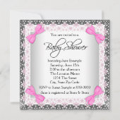Invitation Pink and Grey Ethnic Baby Girl Show (Dos)