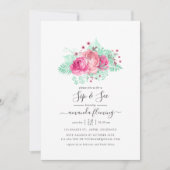 Invitation Pink and Mint Floral Sip and See (Devant)