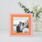 Invitation Pink and Orange Summer Wedding Save the Date (Debout devant)