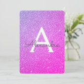 Invitation Pink and Purple Sparkle Parties scintillant Hen's  (Debout devant)