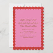 Invitation Pink and Red Scalloped Edge Bridal Shower (Devant)
