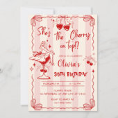 Invitation Pink and Red Valentines day 30th Birthday Party (Devant)