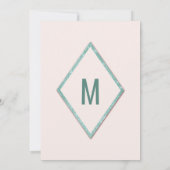 Invitation Pink and Turquoise Blue Faux Parties scintillant S (Dos)