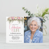 Invitation Pink and White Peony Celebration Of Life (Debout devant)