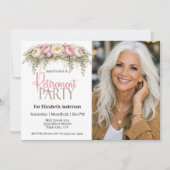 Invitation Pink and White Peony Retirement Party (Devant)