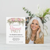 Invitation Pink and White Peony Retirement Party (Debout devant)