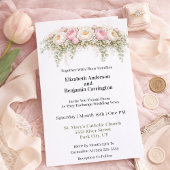 Invitation Pink and White Peony Wedding