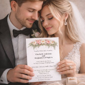 Invitation Pink and White Peony Wedding