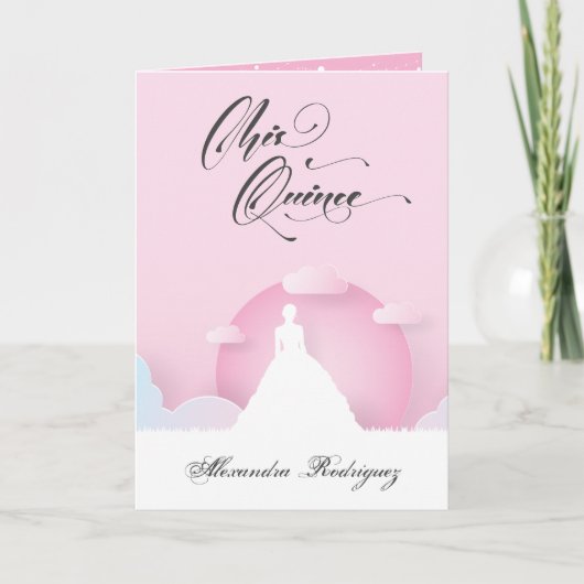 Invitation Pink and White Silhouette (Devant)