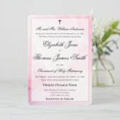 Invitation Pink and White Watercolor Catholic Wedding (Debout devant)