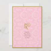 Invitation Pink Apportez un Baby shower de livre (Dos)