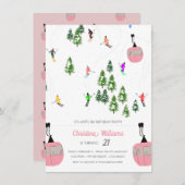 Invitation Pink Aprés Ski Anniversaire (Devant / Derrière)