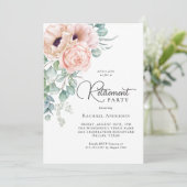 Invitation Pink Aquarelle Floral Retraite Party (Debout devant)
