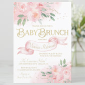 Invitation Pink Aquarelle Rose fille Baby shower Brunch