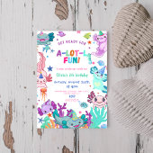 Invitation Pink axolotl Alotl Fun anniversaire fête