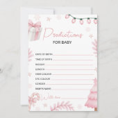 Invitation Pink Baby Predictions Card (Devant)