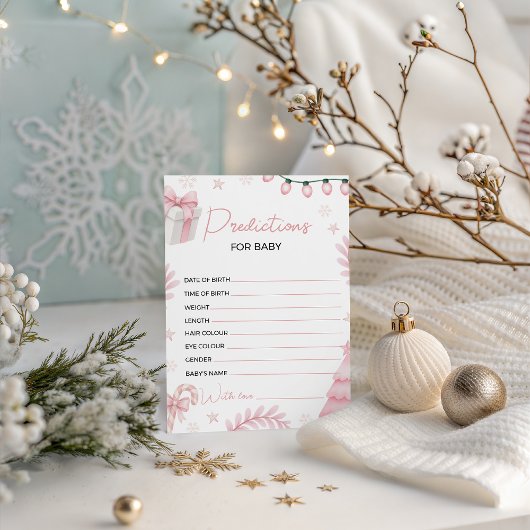 Invitation Pink Baby Predictions Card
