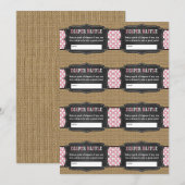 Invitation Pink Baby Q billets de tombola de couche, fille ba (Devant / Derrière)