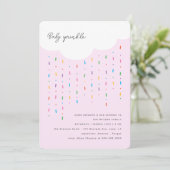 Invitation Pink Baby Sprinkle Cloud & Sprinkles (Debout devant)