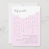 Invitation Pink Baby Sprinkle Cloud & Sprinkles (Devant)