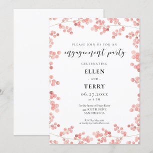Invitation Pink Baby's Breath Floral Engagement