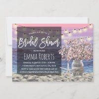 Pink Babys Breath Jar Beach Starfish Fête des mari