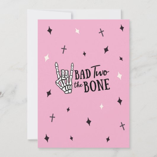 Invitation Pink Bad Two The Bones 2e anniversaire (Dos)