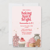 Invitation Pink Baking Spirit Bright `Birthday (Devant)