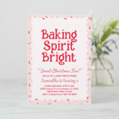 Invitation Pink Baking Spirit Bright Christmas Birthday (Debout devant)