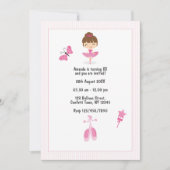 Invitation Pink Ballerina Danse Anniversaire de enfant (Devant)