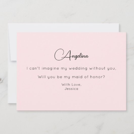 Invitation Pink Be My Maid of Honor Script (Dos)