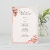 Invitation Pink Beach Bachelorette Party Week-end Itinéraire (Debout devant)