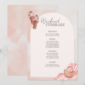 Invitation Pink Beach Bachelorette Party Week-end Itinéraire (Devant / Derrière)