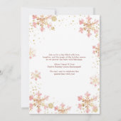 Invitation Pink Bear Noël Fille d'hiver Baby shower (Dos)