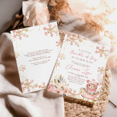 Invitation Pink Bear Noël Fille d'hiver Baby shower