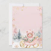 Invitation Pink Bearly Wait Baby shower de forêt d'hiver Ours (Dos)