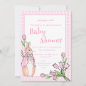 Invitation Pink Beatrix Potter Animal thème Baby shower (Devant)