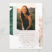 Invitation Pink Big Flower Photo University Grad (Dos)