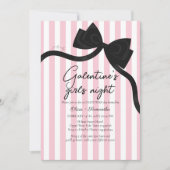 Invitation Pink Black bow La petite Saint Valentin (Devant)