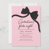Invitation Pink Black bow La petite Saint Valentin (Devant)