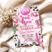 Invitation Pink Black Cowgirl N'IMPORTE QUEL ÂGE Rodéo Annive