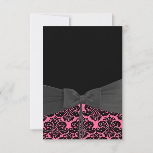 Invitation PINK & BLACK DAMASK (Devant)